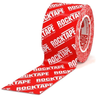 Crossfit tape med rødt Rocktape logo. Kvalitets kinesiotape der holder.