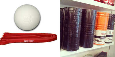 Foam rollers og lacrosse bolde til trigger point massage